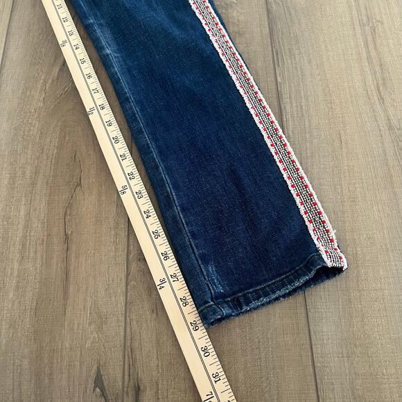Pilcro Slim Boyfriend Crop Jeans Size 26 Embroidered Side Stripe Anthropologie - Picture 14 of 14